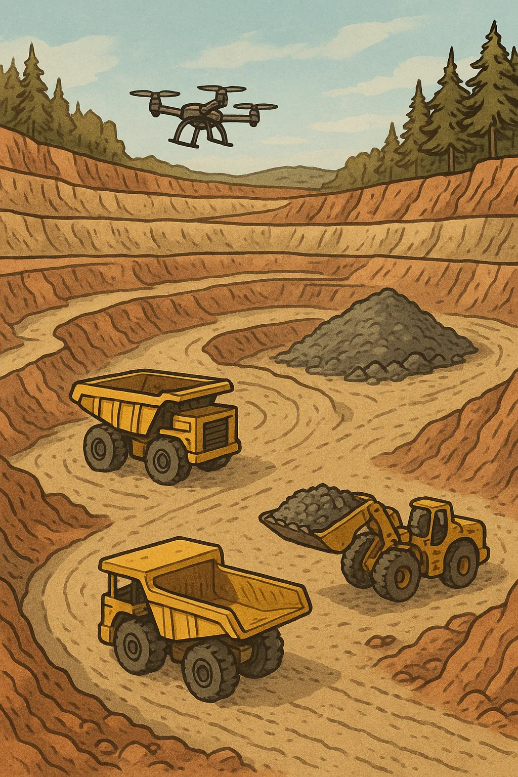 A robotized open-pit mine