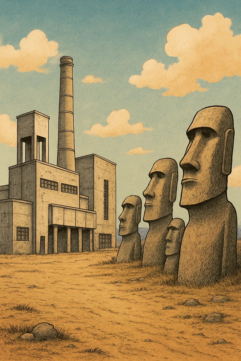 Moais from the industrial era